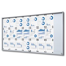 Vnitřní uzamykatelná vitrína s posuvnými dveřmi a bezpečnostními rohy 24 x A4