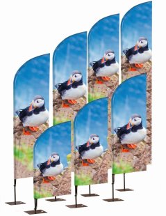 Plážová vlajka Alu Wind 415 cm celková výška s luxusní taškou