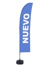 Plážová vlajka Budget Wind Kompletní Sada New Blue Španělsky