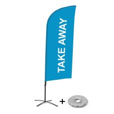 Plážová vlajka Alu Wind Kompletní sada Take Away Modrá Křížový podstavec