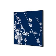 Textilní nástěnná dekorace SADA 40 x 40 Japonský květ modrý I8