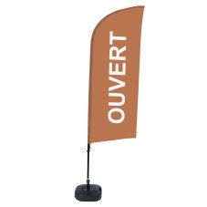 Plážová vlajka Alu Wind 310 Set WT Otevřeno Hnědá FR I491 ECO