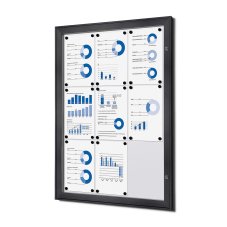 Vnitřní uzamykatelná vitrína Stříbrná 9x A4 RAL7016