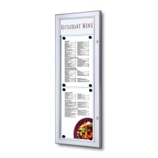 Venkovní menu vitrína nesvětelná s logopanelem na výšku 2x A4