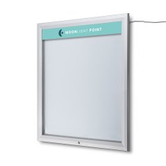 Venkovní uzamykatelná vitrína s osvětleným logem a plynovými písty 12x A4