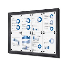 Vnitřní uzamykatelná vitrína Stříbrná 8x A4 RAL7016