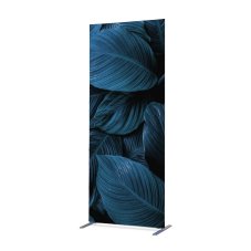 Textilní dělicí stěna Deco 85-200 oboustranná botanické modré listy
