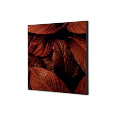 Textilní nástěnná dekorace SADA 40 x 40 Botanické listy červené I19