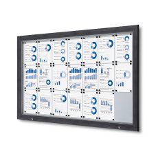 Venkovní uzamykatelná vitrína s plynovými písty 21x A4 RAL 7016
