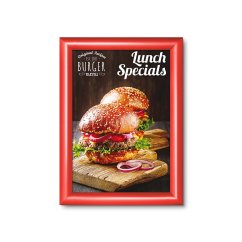 25 mm Snap Frame Zkosené Rohy A4 Červený