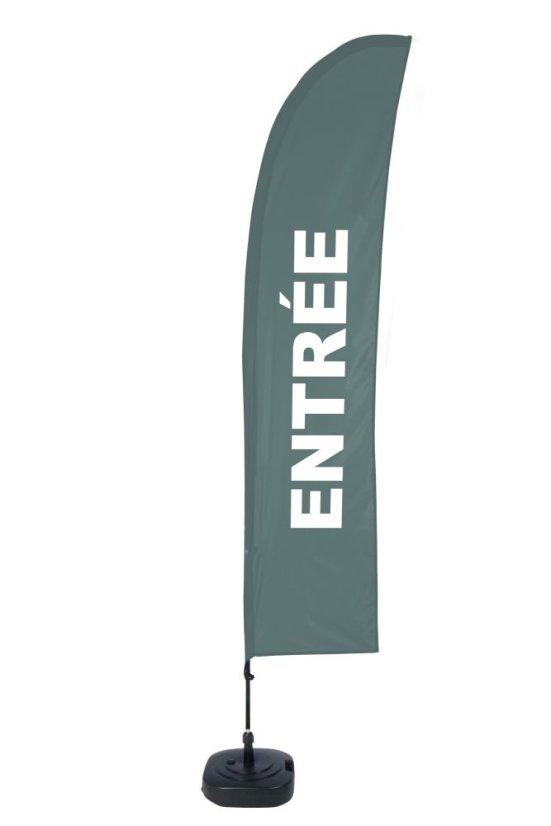 Beach Flag Budget L Set WT Entrance Grey FR I600 ECO