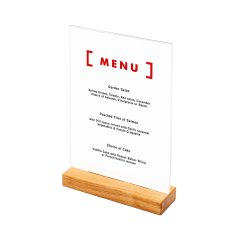 Dřevěný stojan na menu ve tvaru T na výšku A4