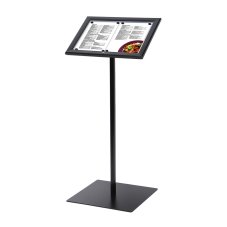 Černý uzamykatelný menu stojan nesvíticí 2x A4