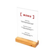 Dřevěný stojan na menu ve tvaru T na výšku A5