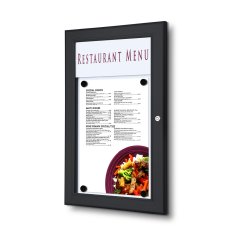 Venkovní menu vitrína nesvětelná s logopanelem na výšku 1x A4