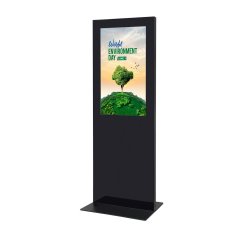 Digitální štíhlý totem černý s 43" Samsung obrazovkou a dotykovou fólií