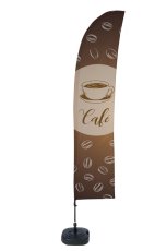 Beach Flag Budget L Set WT Coffee FR I514 ECO