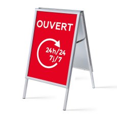 A-stojan 32 mm zkosené rohy set A1 otevřeno 24/7 červený FR I536