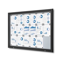 Venkovní uzamykatelná vitrína s plynovými písty 18x A4 RAL 9005