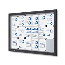 Venkovní uzamykatelná vitrína s plynovými písty 18x A4 RAL 7016