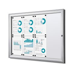 Vnitřní uzamykatelná vitrína Stříbrná B1 Protipožární 8x A4