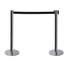 Chromový flexibilní pásový sloupek s 2,7 m černým pásem