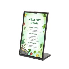 Scritto® Stojan na menu ve tvaru L Černý A6