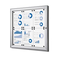 Vnitřní uzamykatelná vitrína Stříbrná 6x A4