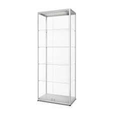 Skleněná vitrína s LED osvětlením s dvojitými dveřmi 80 x 40 x 200 cm