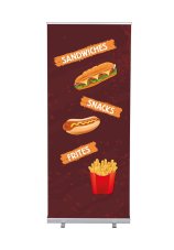 Roll-Banner Budget 85 Kompletní sada Občerstvení anglicky
