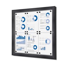 Vnitřní uzamykatelná vitrína Stříbrná 6x A4 RAL7016