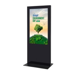 Digitální štíhlý totem černý s 55" Samsung obrazovkou a dotykovou fólií