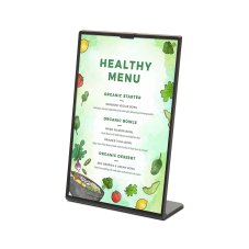 Scritto® Stojan na menu ve tvaru L Černý A5