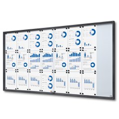 Vnitřní uzam. vitrína posuvné dveře Slim 24xA4 RAL 7016