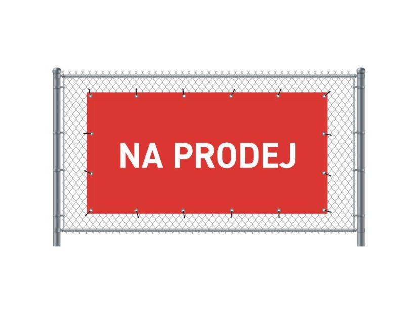 Banner na plot 200 x 100 cm Prodej česky červený
