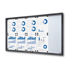 Vnitřní uzam. vitrína posuvné dveře Slim 10xA4 RAL 7016