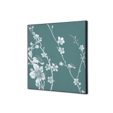 Textilní nástěnná dekorace SADA 40 x 40 Japonský květ zelený I10