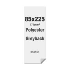 Polyester se šedým rubem 270 g/m2 85 x 225 cm - včetně hliníkového profilu - bez PVC