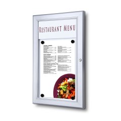 Venkovní menu vitrína nesvětelná s logopanelem na výšku 1x A4