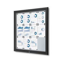 Venkovní uzamykatelná vitrína s plynovými písty 12x A4 RAL 9005