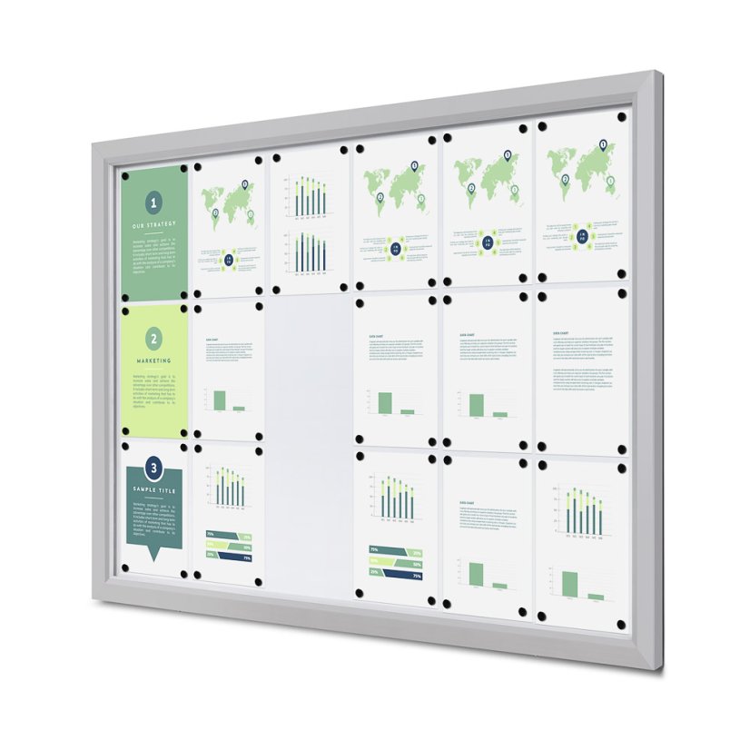 Venkovní uzamykatelná vitrína Slim 18 x A4