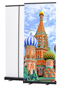 Roll-Banner Basic Černý 100 x 200 cm 2 Nohy