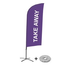 Plážová vlajka Alu Wind Kompletní sada Take Away Fialová Křížový podstavec