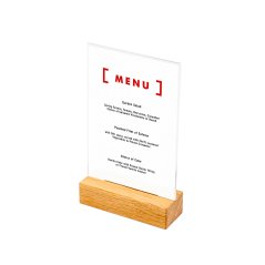 Dřevěný stojan na menu ve tvaru T na výšku A6