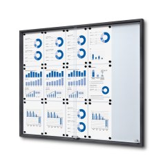 Vnitřní uzam. vitrína posuvné dveře Slim 15xA4 RAL 7016