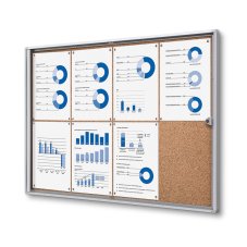Korková vnitřní uzamykatelná vitrína Economy 8x A4