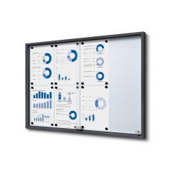Vnitřní uzam. vitrína posuvné dveře Slim 8xA4 RAL 7016