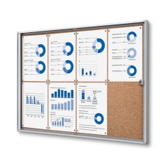 Korková vnitřní uzamykatelná vitrína Economy 8x A4