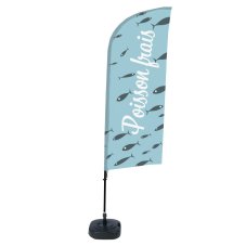 Plážová vlajka Alu Wind 310 Set WT Čerstvé ryby FR I497 ECO