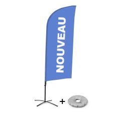 Plážová vlajka Alu Wind Kompletní sada Nová Modrá Francouzský křížový podstavec